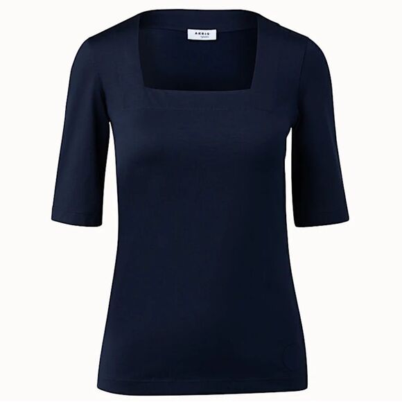 EUC Akris Punto Modal Stretch Top with Square Neck Black Sz. 10 - Picture 1 of 11